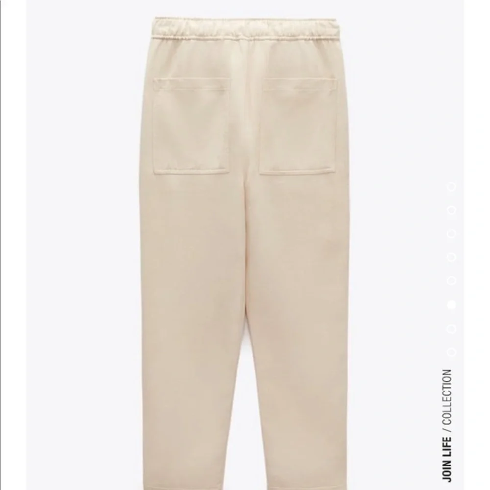 New Zara | Ecru Highrise Lose Ankle Athleisure Pants - Picture 15 of 15